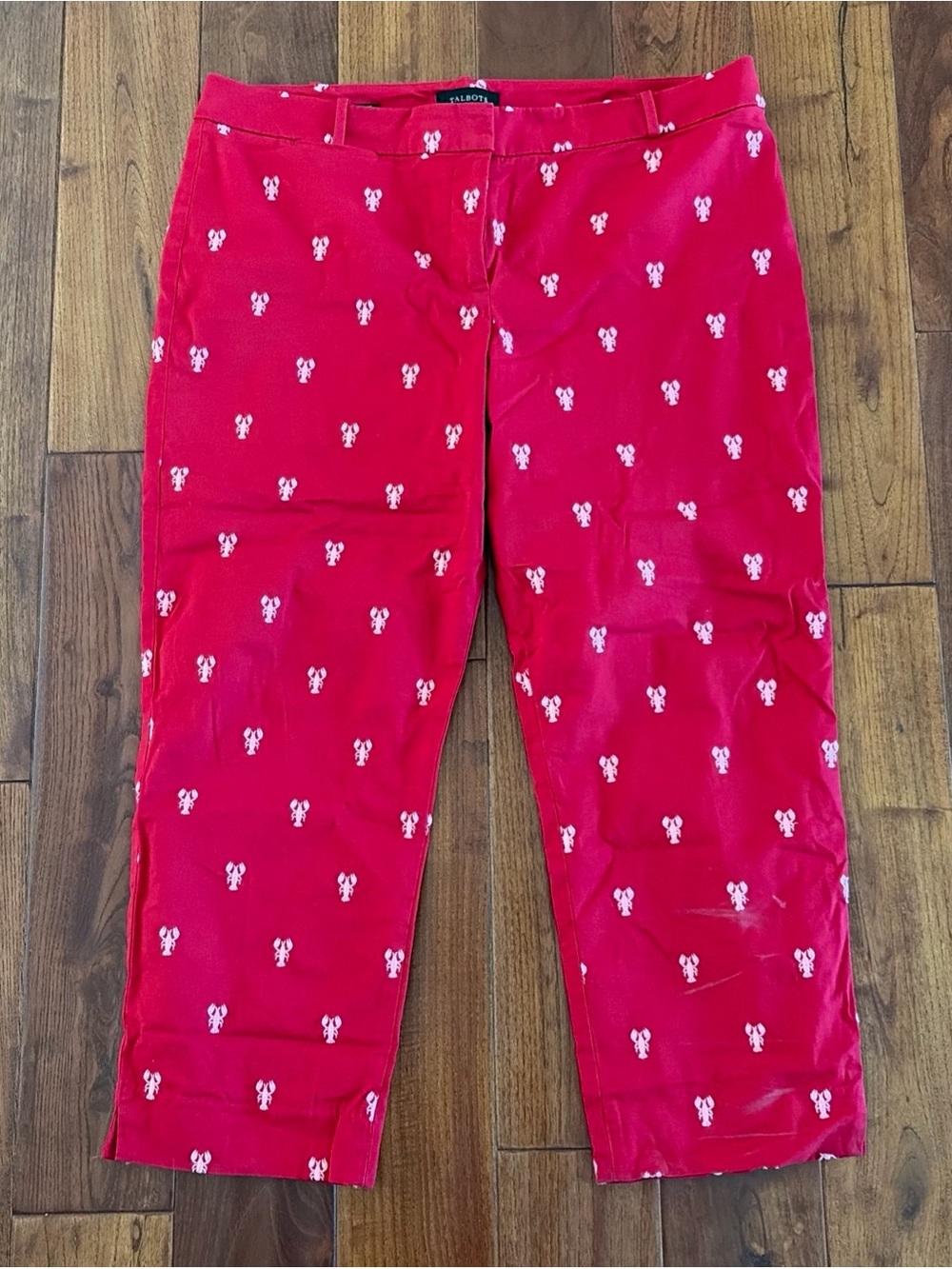 Talbots Pants Women’s 16 Red Pink Lobster Ankle Length Vacation Summer Preppy